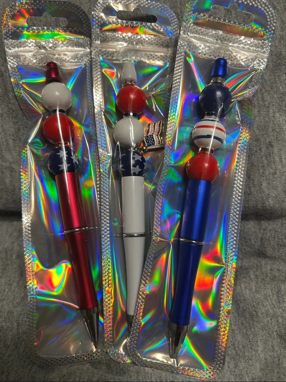 Patriotic Ball-Top Gel Pen - Red, White & Blue